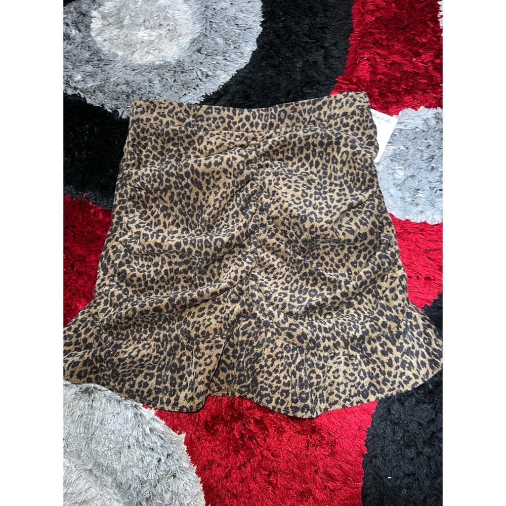 Zara leopard corduroy mini skirt